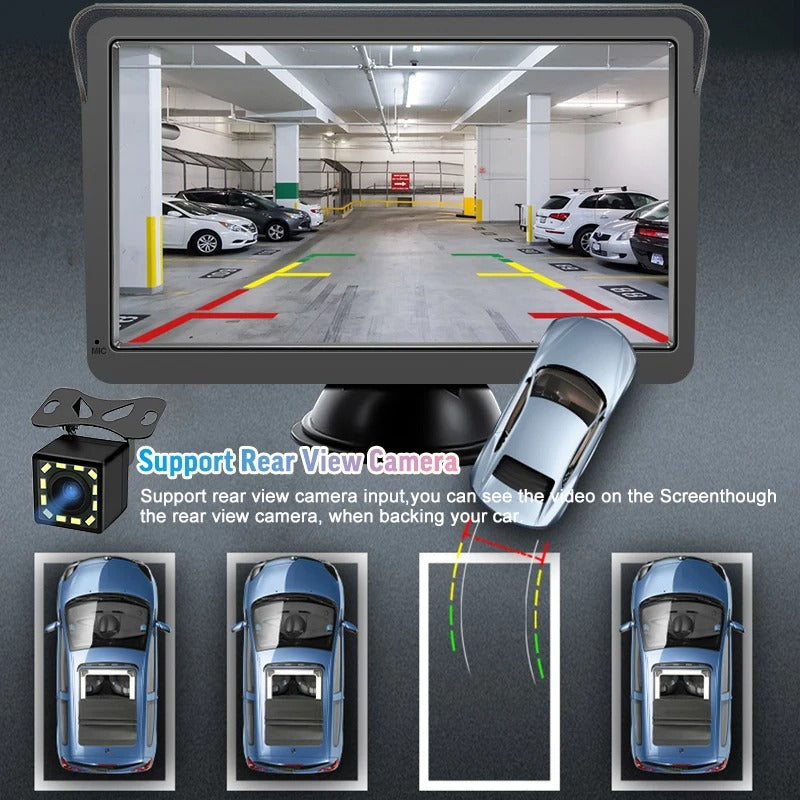 CARPRO - Pantalla Universal HD con Cámara Trasera y Control Remoto para tu carro