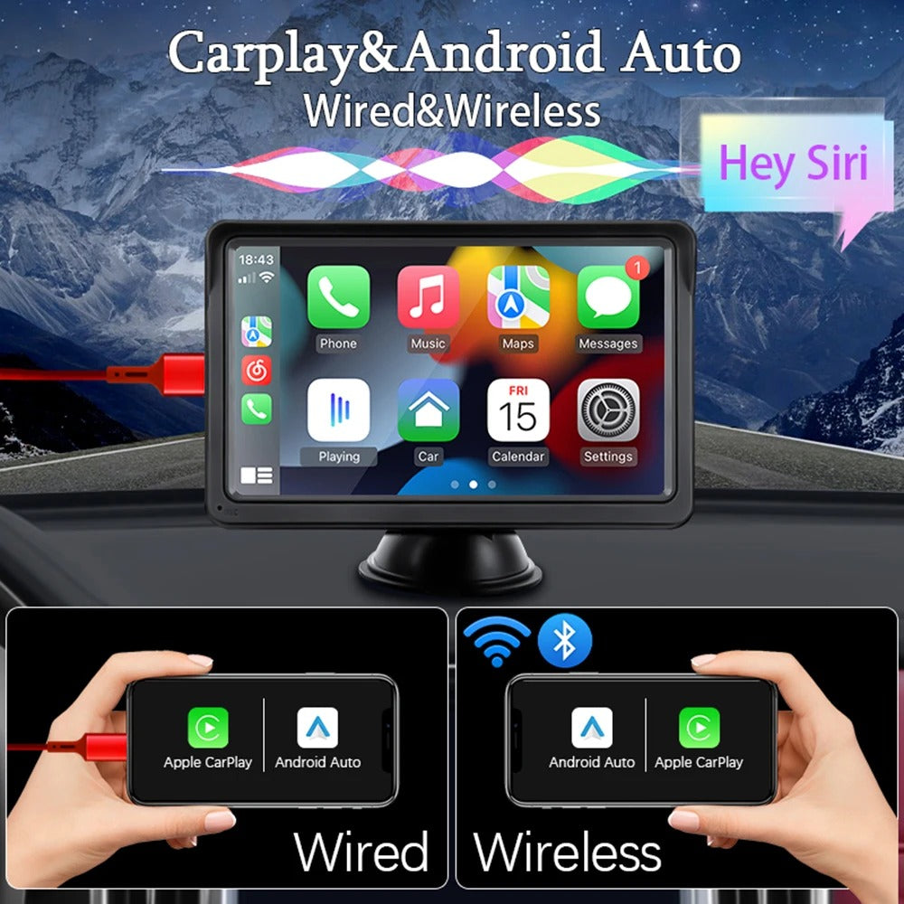 CARPRO - Pantalla Universal HD con Cámara Trasera y Control Remoto para tu carro