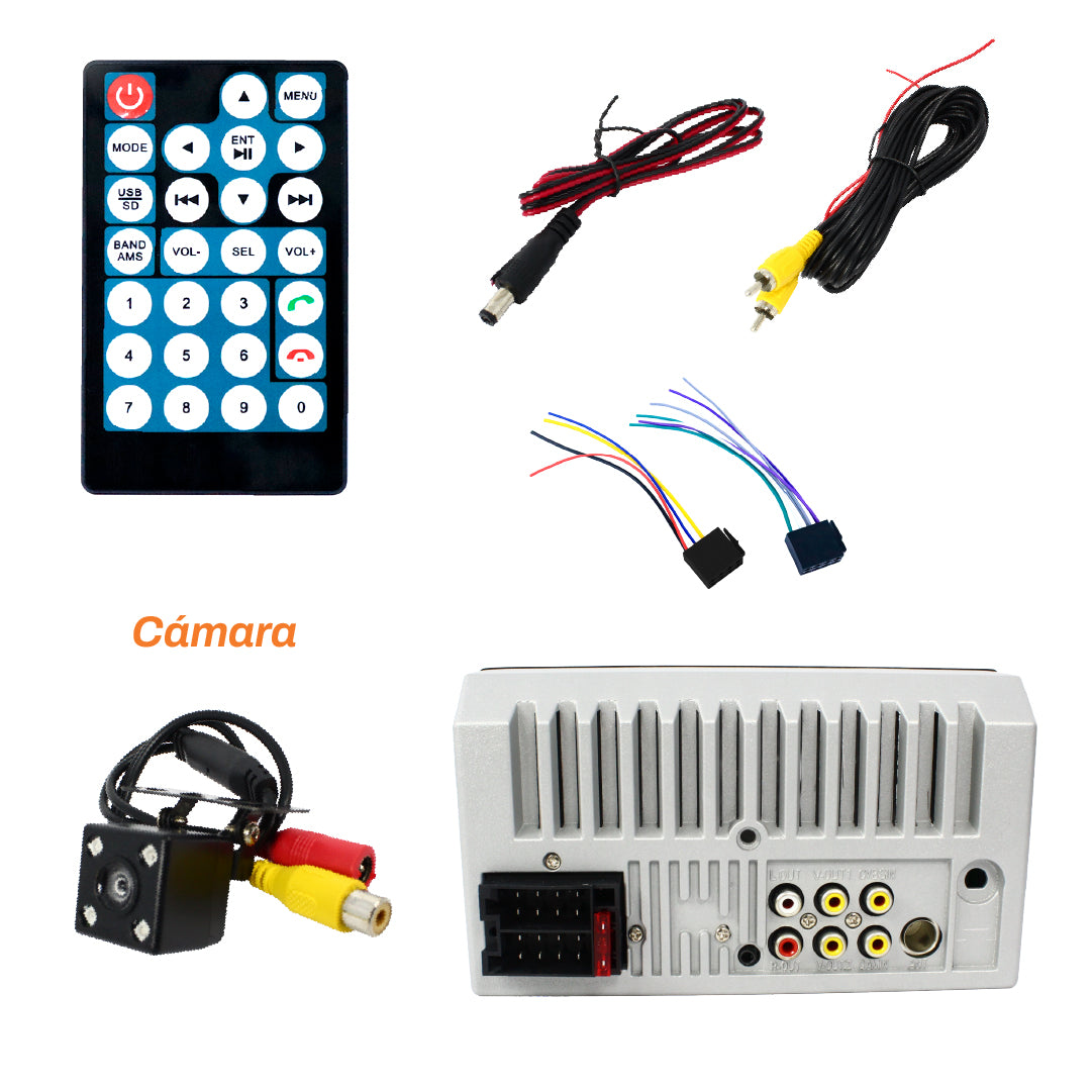 CARPRO - Pantalla Universal HD con Cámara Trasera y Control Remoto para tu carro